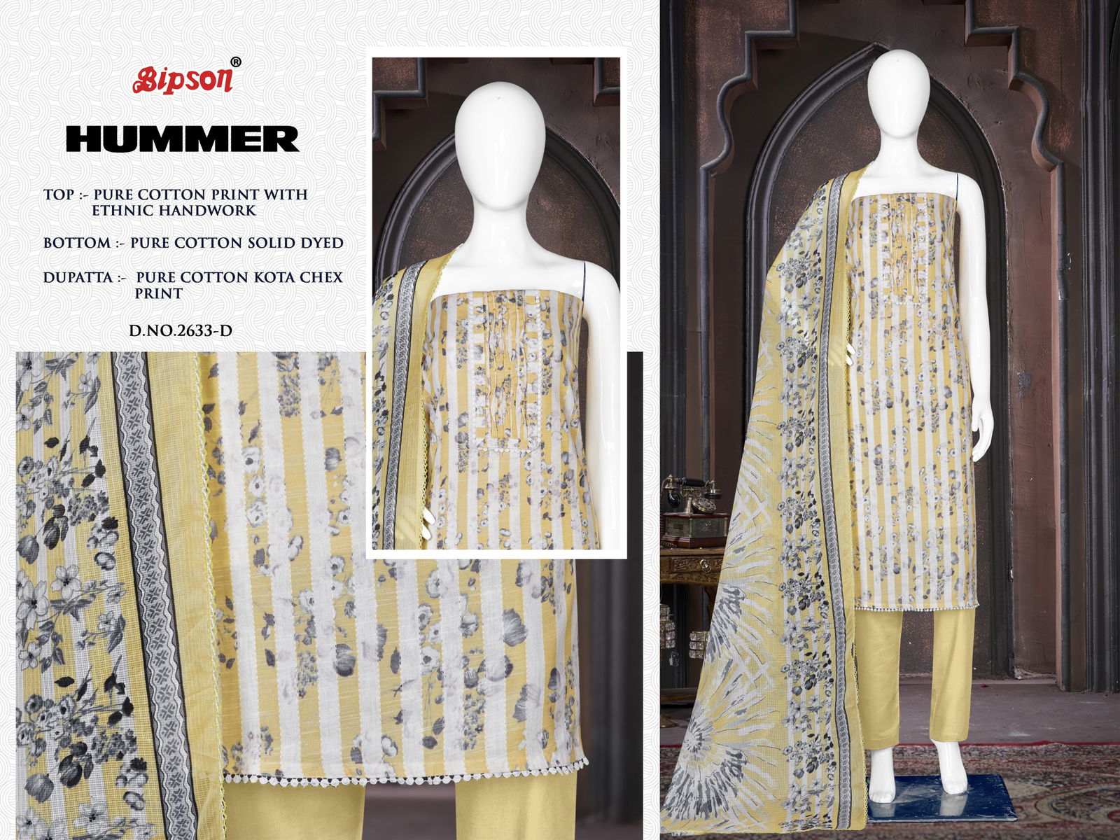 Hummer 2633 By Bipson Printed Pure Cotton Non Catalog Dress Material Wholesale Shop In Surat